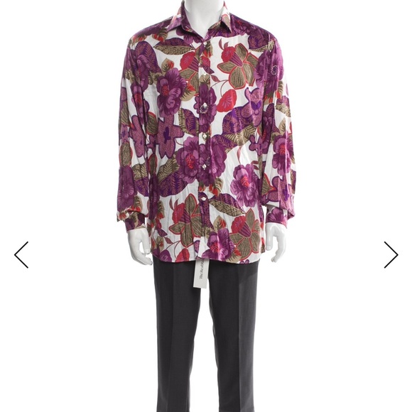 Etro Floral Print Long Sleeve Shirt (XS) $595